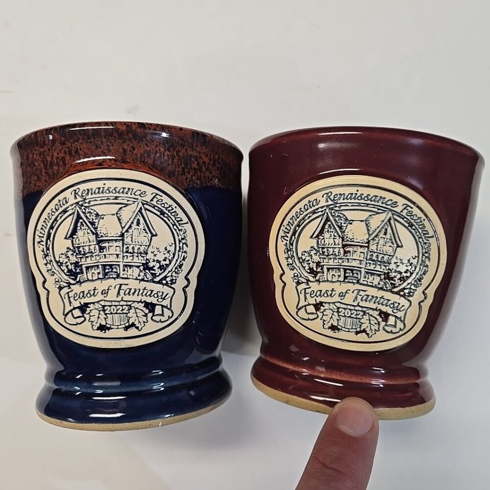 SET OF 2 Feast Of Fantasy Minnesota Renaissance Festival 2022 Cups Grey Fox Drip